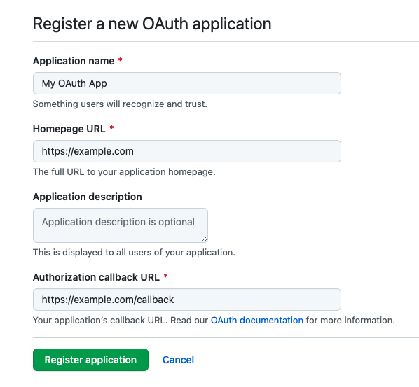 GitHub OAuth Application