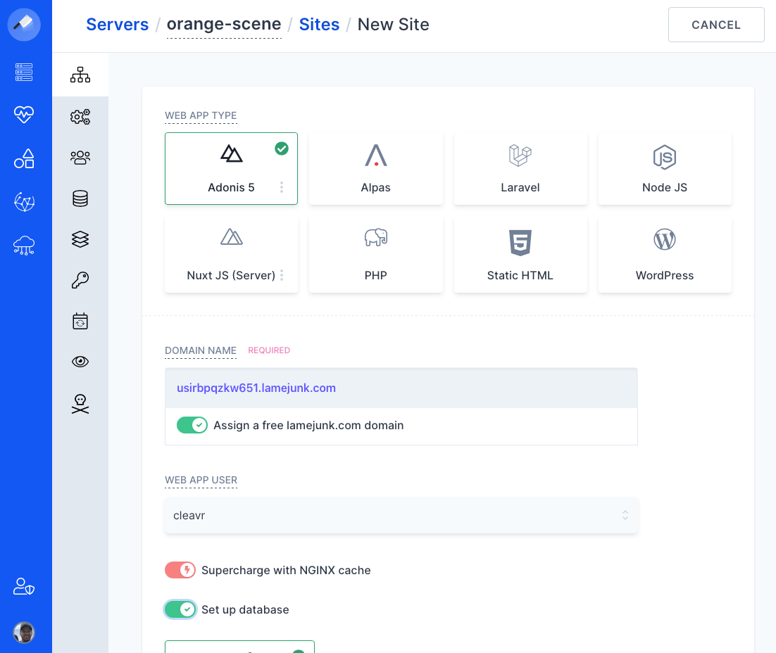 Add and deploy a new web app